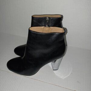 CALVIN KLEIN SAVANA MIRROR BLOCK HEEL ANKLE BOOTIES LIMITED EDITION
